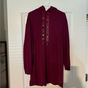 Zara Maroon Sweatshirt Dress